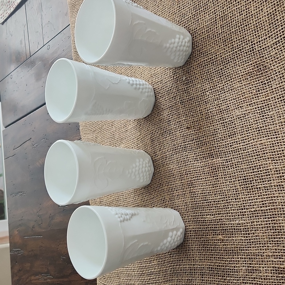 Milkglass grape tumblers